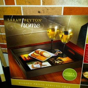 brand new Sarah Peyton photo frame serving tray.